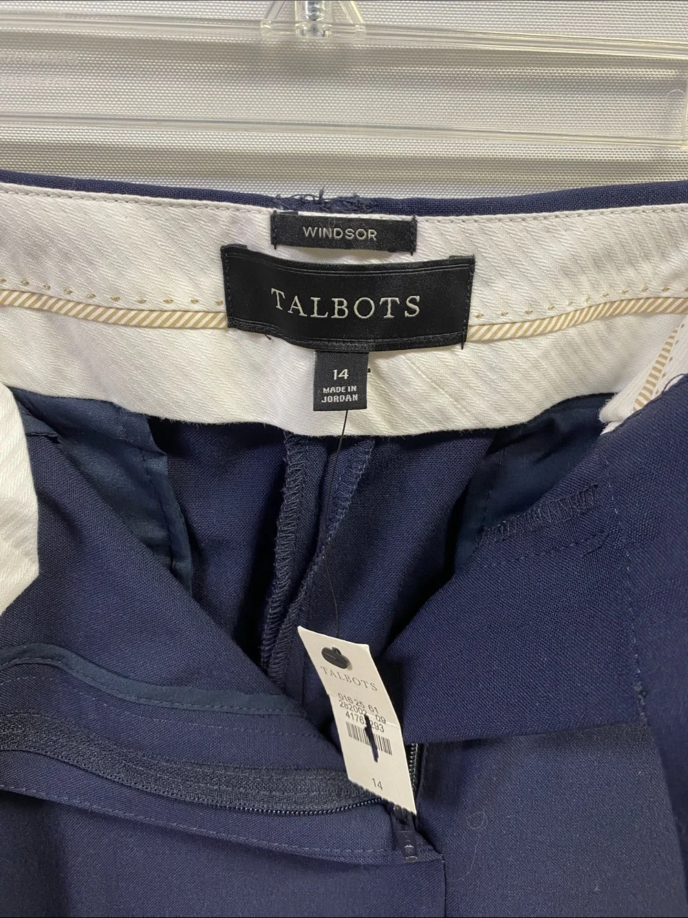 Talbots Windsor Women's Navy Straight-Leg Trousers Size 14 NWT